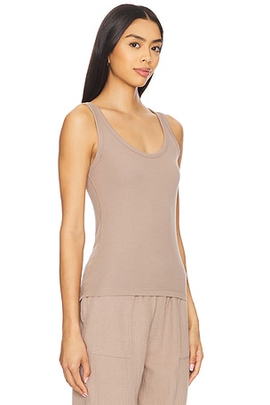 Bobi DÉBARDEUR MAILLE CÔTELÉE en Taupe