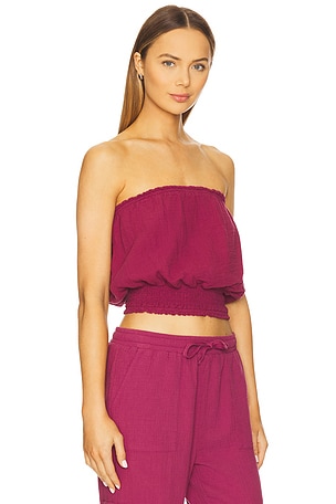 Bobi Strapless Top in Wine