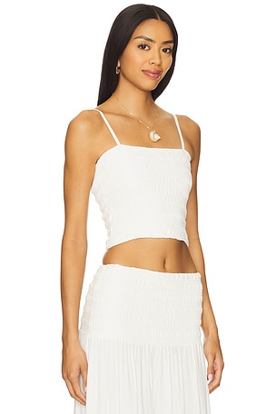 Bobi Smocked Tube Top in White