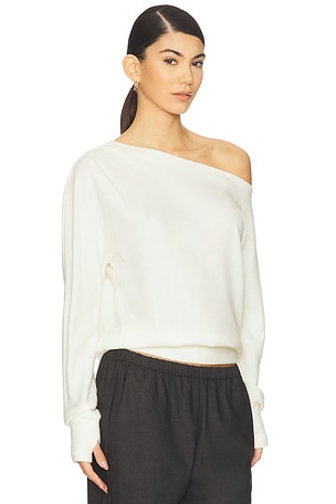 Bobi Asymmetrical Thumbhole Top in Cream. Size XS. Also