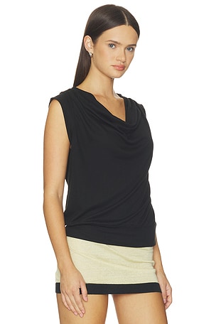 Bobi Cowl Muscle Tank in Black