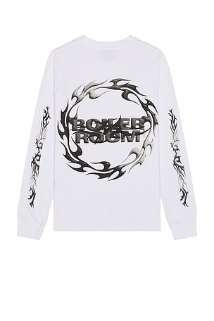 Boiler Room Tribal Long Sleeve T-Shirt in White