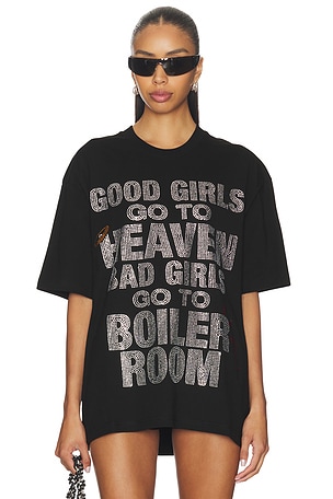 Boiler Room Good Girls Diamante Tee in Black