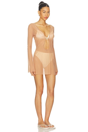 Bond Eye Ring Priya Mini Dress in Tan