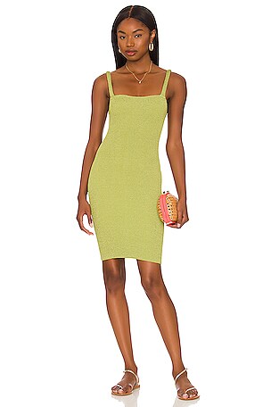 Bond Eye Drew Mini Dress in Citron Shimmer | REVOLVE