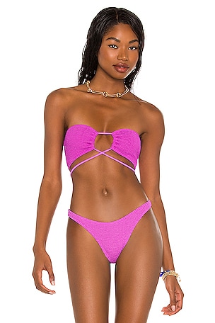 Bond Eye Margarita Bandeau Bikini Top in Ultraviolet | REVOLVE display picture 1