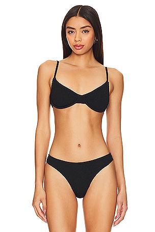 ARO Swim X Madelyn Cline Tilley Bikini Top in Onyx