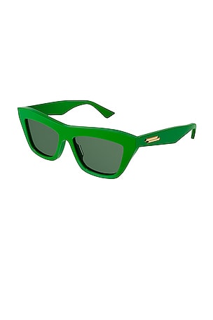 Bottega Veneta Classic Ribbon Cat Eye Sunglasses in Green