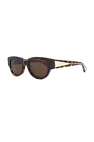 Bottega Veneta Nude Triangle Cat Eye Sunglasses in Brown