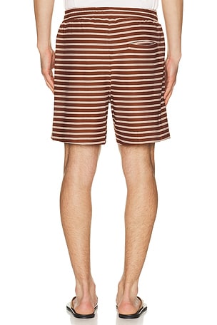 Bound Stripe Jacquard Shorts in Red. Size S. Also