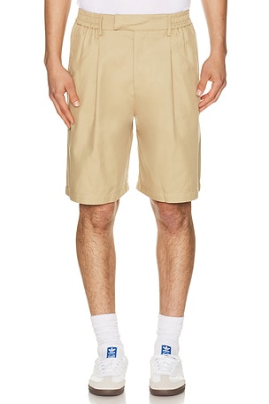 Wide Pleated Cotton Short Bound