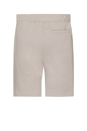 Bound Script Jogger Shorts in Taupe