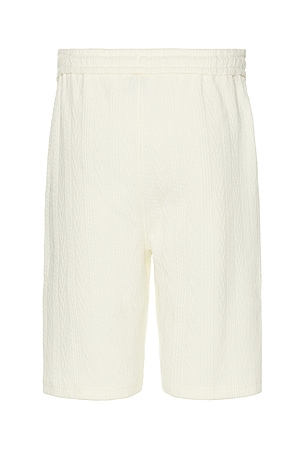 Bound Textured Shorts in Cream