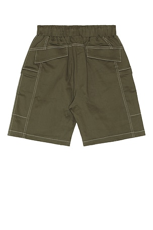 Bound Canvas Contrast Shorts in Army