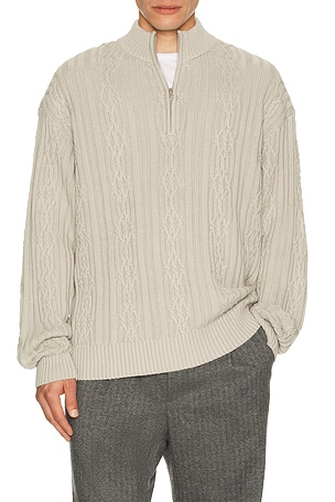 Cable Knit Half Zip Sweater Bound