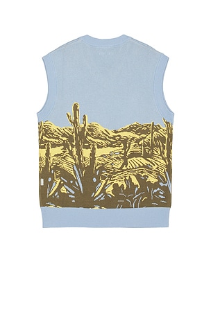 Bound Desert V-neck Knit Vest in Baby Blue