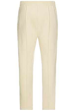 Bound Straight Leg Pleat Joggers in Cream
