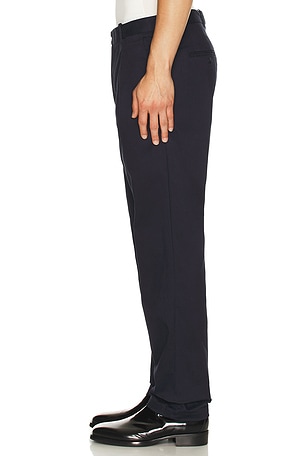 Bound Canvas Pleated Chino in Navy