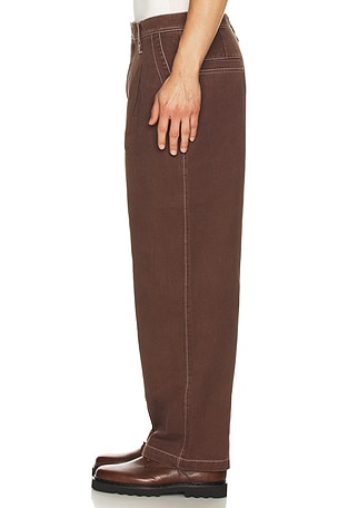 Bound Heavy Canvas Workwear Trouser in Brown. Size XL/1X. Also