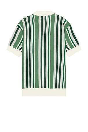 Bound Knit Polo in Green