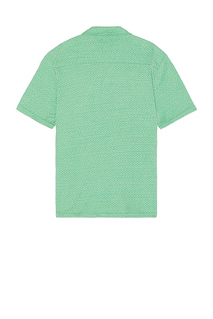 Bound Diamond Cuban Short Sleeve Shirt in Green