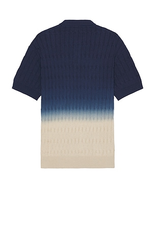 Bound Knit Polo in Blue