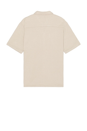 Bound Diamond Cuban Short Sleeve Shirt in Nude