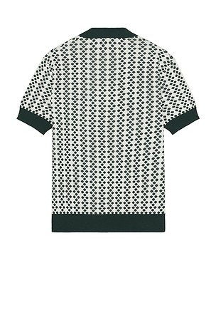 Bound Knit Polo in Green