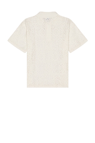 Bound Piaza Lace Polo in White