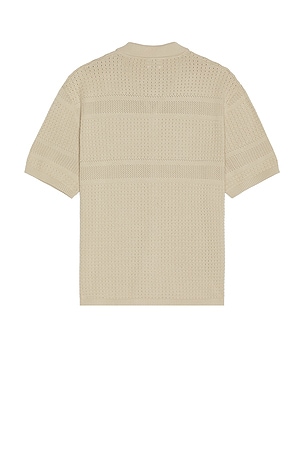 Bound Rupert Crochet Knit Shirt in Brown
