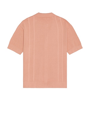 Bound Stanley Knit Waffle Shirt in Pink