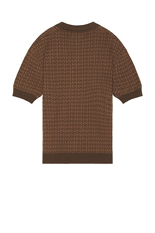Bound Harris Knit Polo in Brown. Size XL/1X. Also