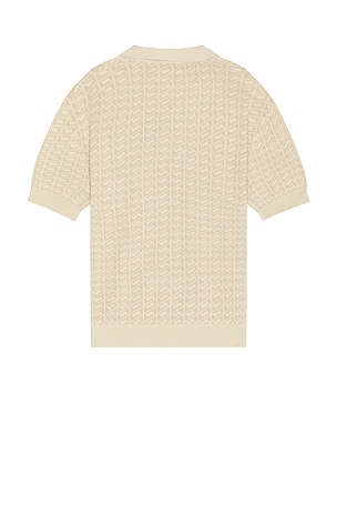 Bound Harris Knit Polo in Cream