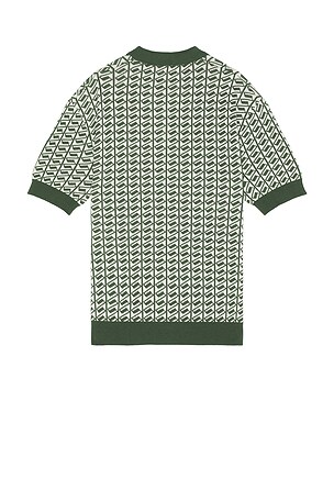 Bound Harris Knit Polo in Green