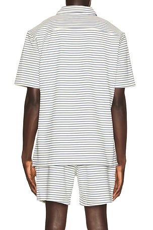 Bound Stripe Jacquard Shirt in Blue