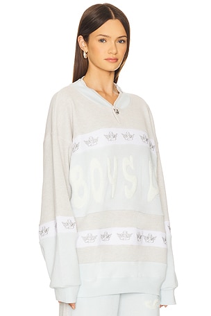 Boys Lie Private School Rider Crewneck in White