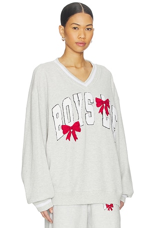Boys Lie Wrap Me in A Bow Hayley Sweatshirt in Grey