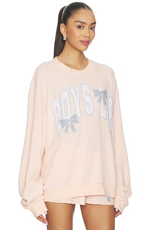 Boys Lie Sunshine And Rainbows Kara Crewneck in Peach