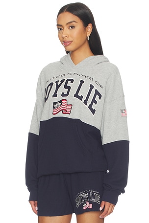 Boys Lie United States Of Boys Lie Thermal Racer Hoodie in Navy