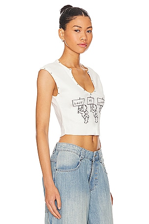 Boys Lie Read The Signs Rebel Tank in White