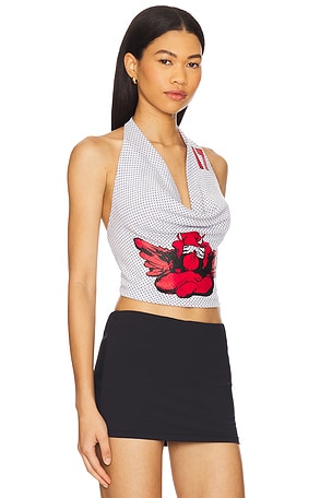 Boys Lie Halter Bulls Top Jersey in Grey