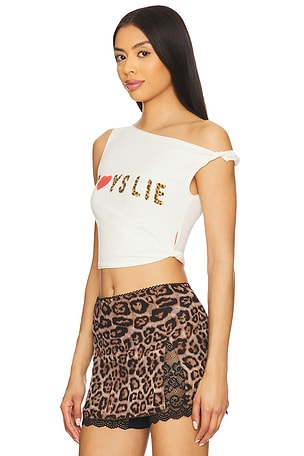 Boys Lie The Caitlyn Coded Twisted Tank Top in Ivory