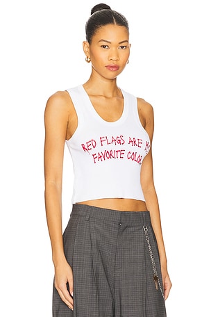 Boys Lie Red Flags Randy Tank Top in White