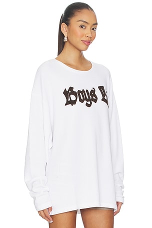 Boys Lie Rocker Thermal Bf Longsleeve Tee in White