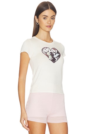 Boys Lie Xoxo, Baby Tee in White