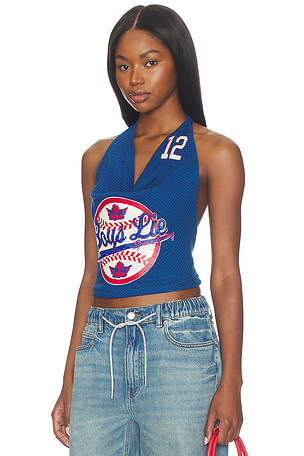 Boys Lie Sporting Blues Halter Top in Navy