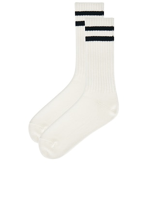 Beams Plus School Boy Socks in White