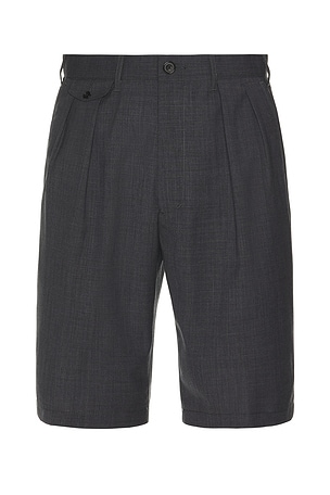 2 Pleats Shorts Wool Tropical Beams Plus