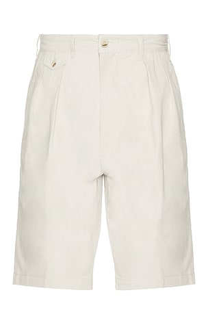 2 Pleats Shorts Twill Bio Washed Beams Plus