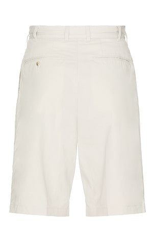 Beams Plus 2 Pleats Shorts Twill Bio Washed in Cream